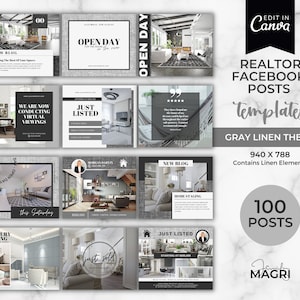 Facebook Engagement Posts, Canva Template for Real Estate Agents, Realtor, New Estate Agent, Agency. Just Listed Posts for Facebook Group