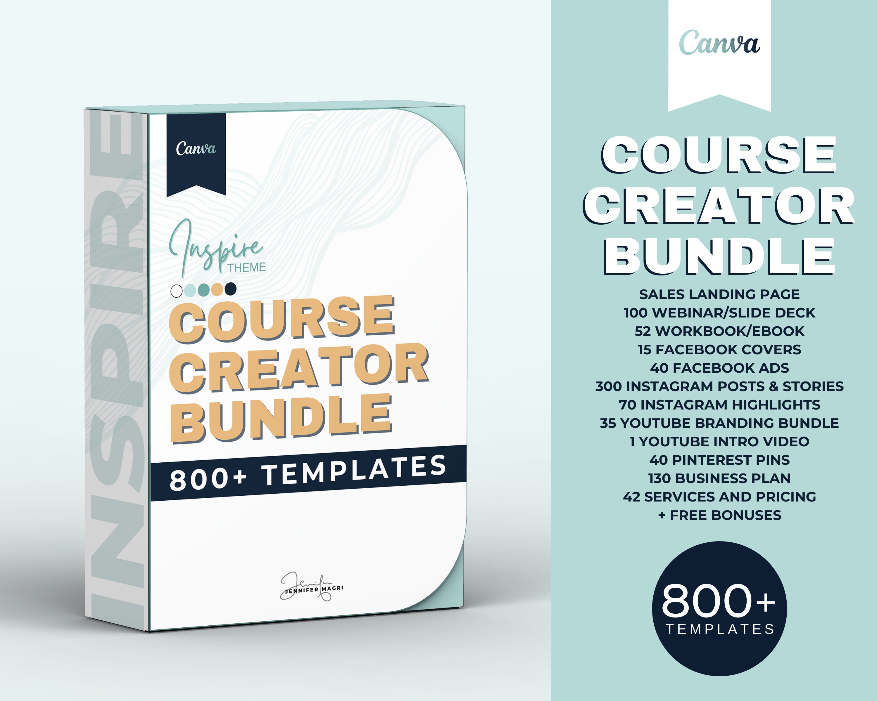 COURSE CREATOR BUNDLE - Canva Templates, Online Course Marketing Bundle ...