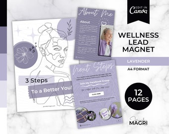 Bleimagnet Vorlage für Coaches. List Building Lead Magnet Kit für Wellness Coaches, Gesundheit und Fitness Coaches, Lavendel Yoga Coaches