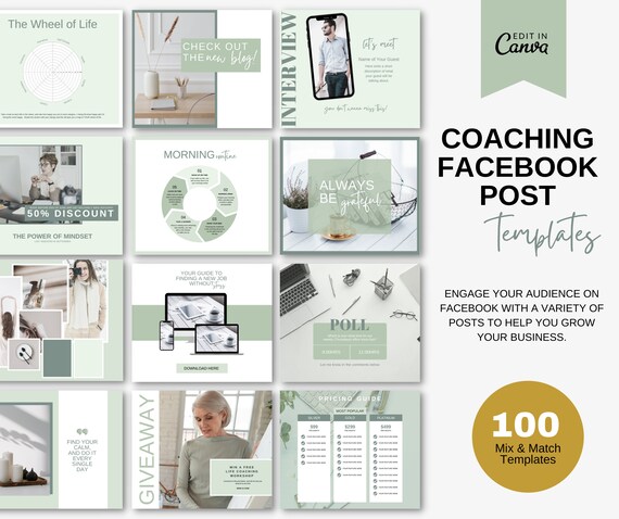 Coach Introduction Post COACHING FACEBOOK POST Templates Canva Templates for Coaches - Etsy