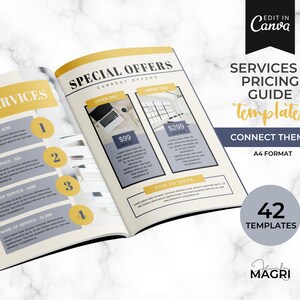 Services & Pricing Guide Template, Price List Canva Template, Service Guide Template, Pricing Template, Coaching Services Template, Canva.