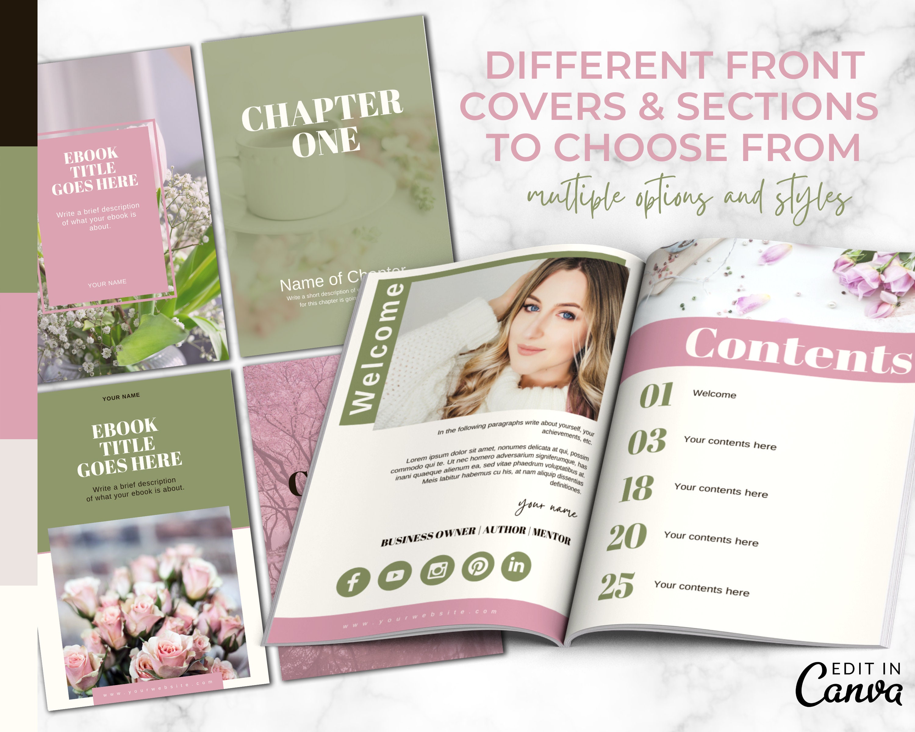 Ebook Template for Canva, Workbook Canva Template for Course Creators ...