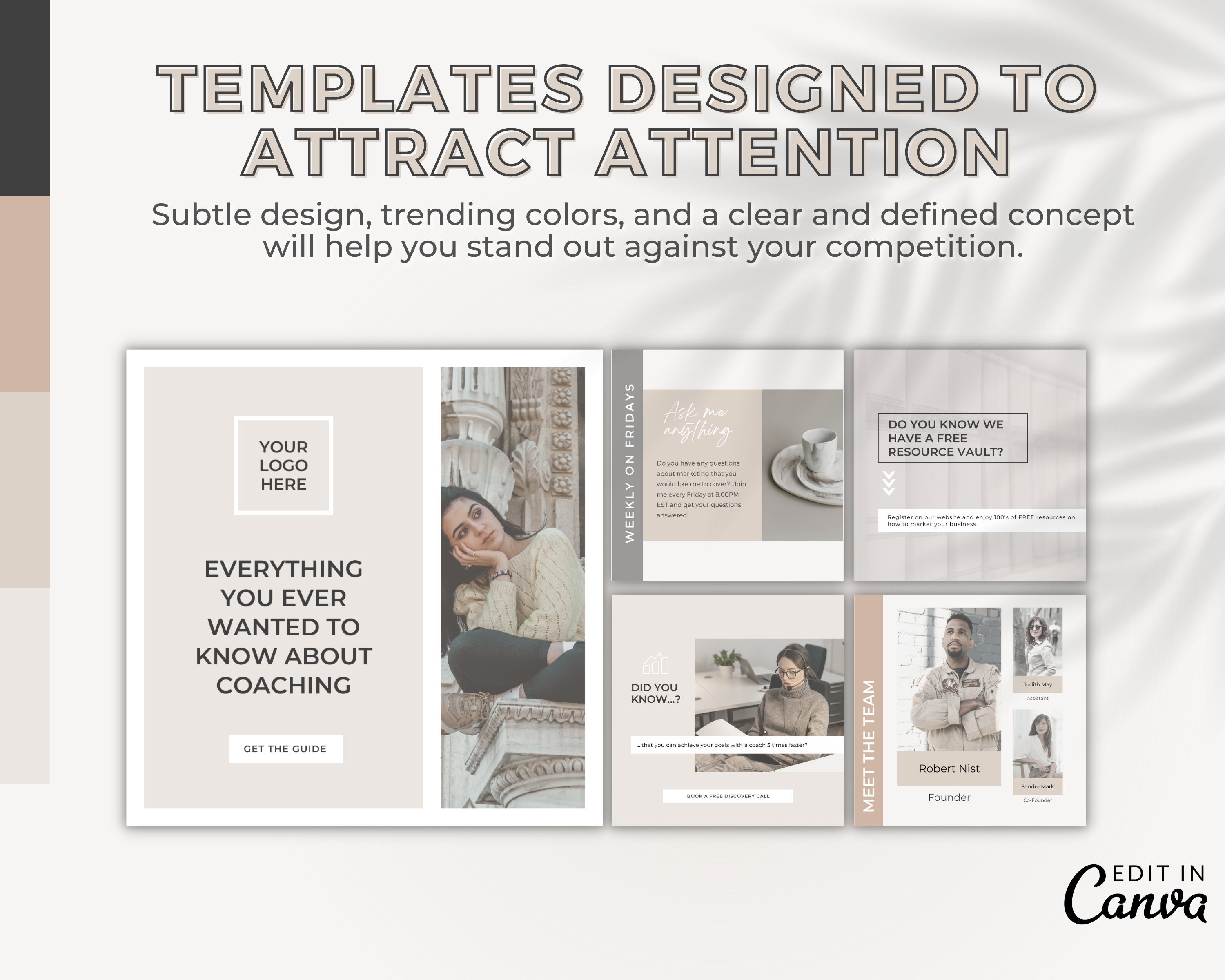 COACHING INSTAGRAM TEMPLATE Pack - Canva Templates, Engaging Instagram ...