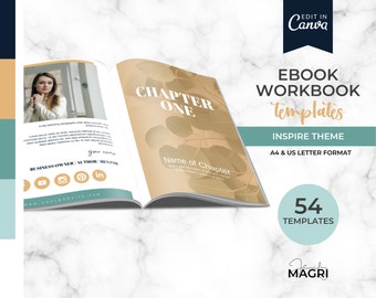 EBOOK TEMPLATE for Canva, Workbook Canva Template for Course Creators, Worksheet Template, Checklist Template, Lead Magnet Template, Canva