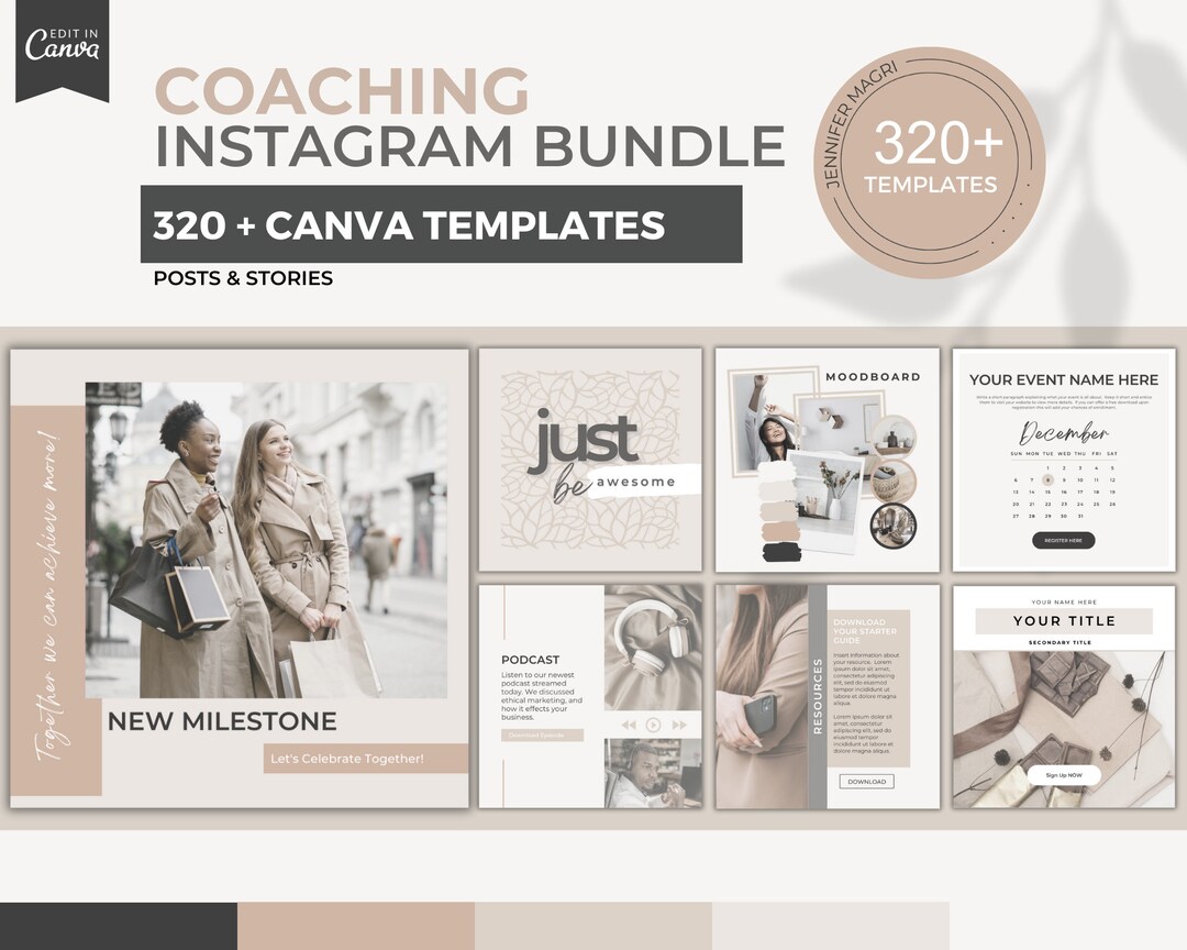 COACHING INSTAGRAM TEMPLATE Bundle - Canva Templates, Engaging ...