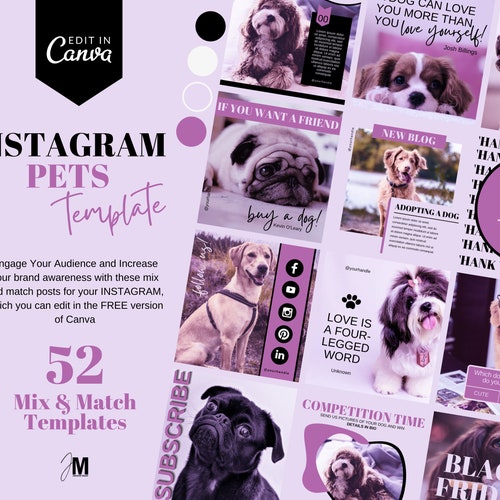 PETS INSTAGRAM ENGAGEMENT Booster Social Media Posts for Dog - Etsy