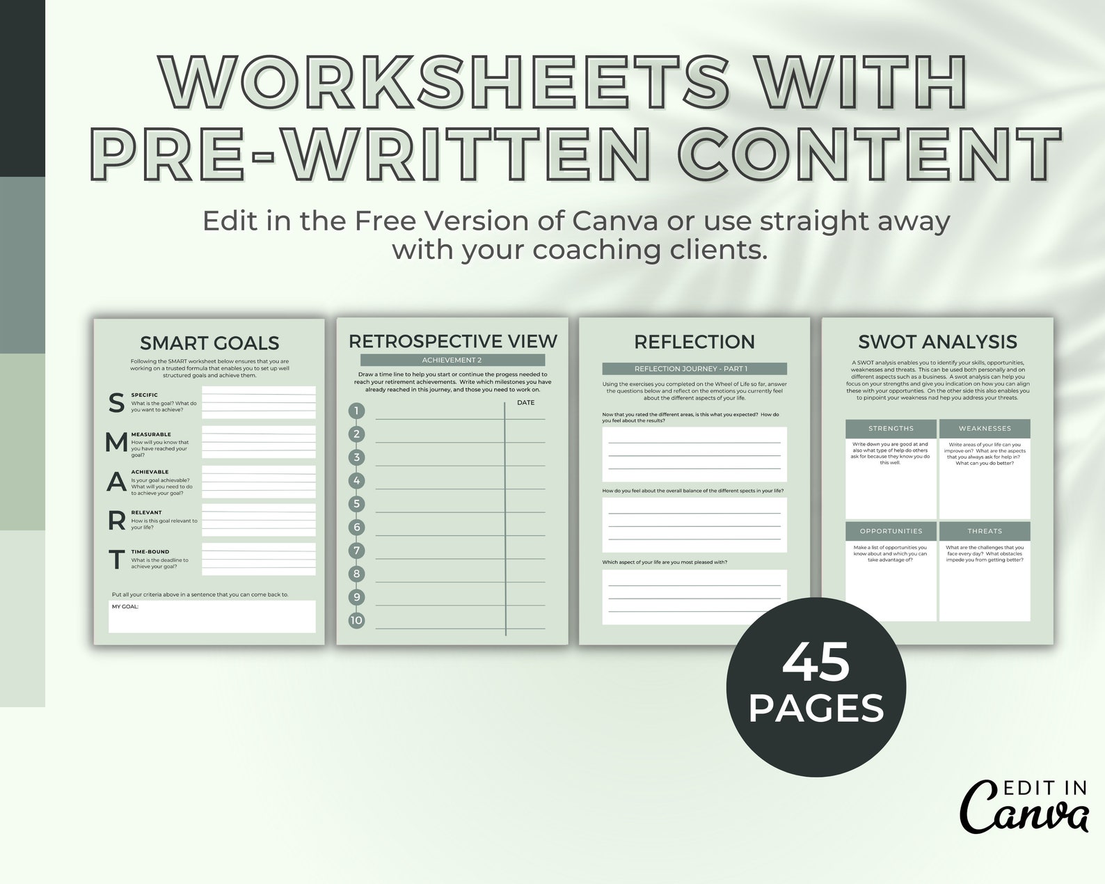 Wheel of Life Worksheet Template, Coaching Worksheets, Canva Template ...