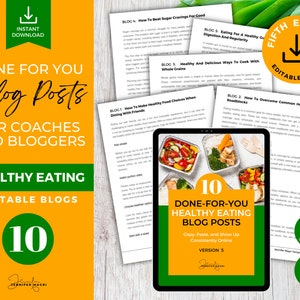 Healthy Eating Blog Posts | Done For You Healthy Eating Blogs | PLR Blogs | Pre-Written Blogs for Health Coaches and Bloggers | Edition 5