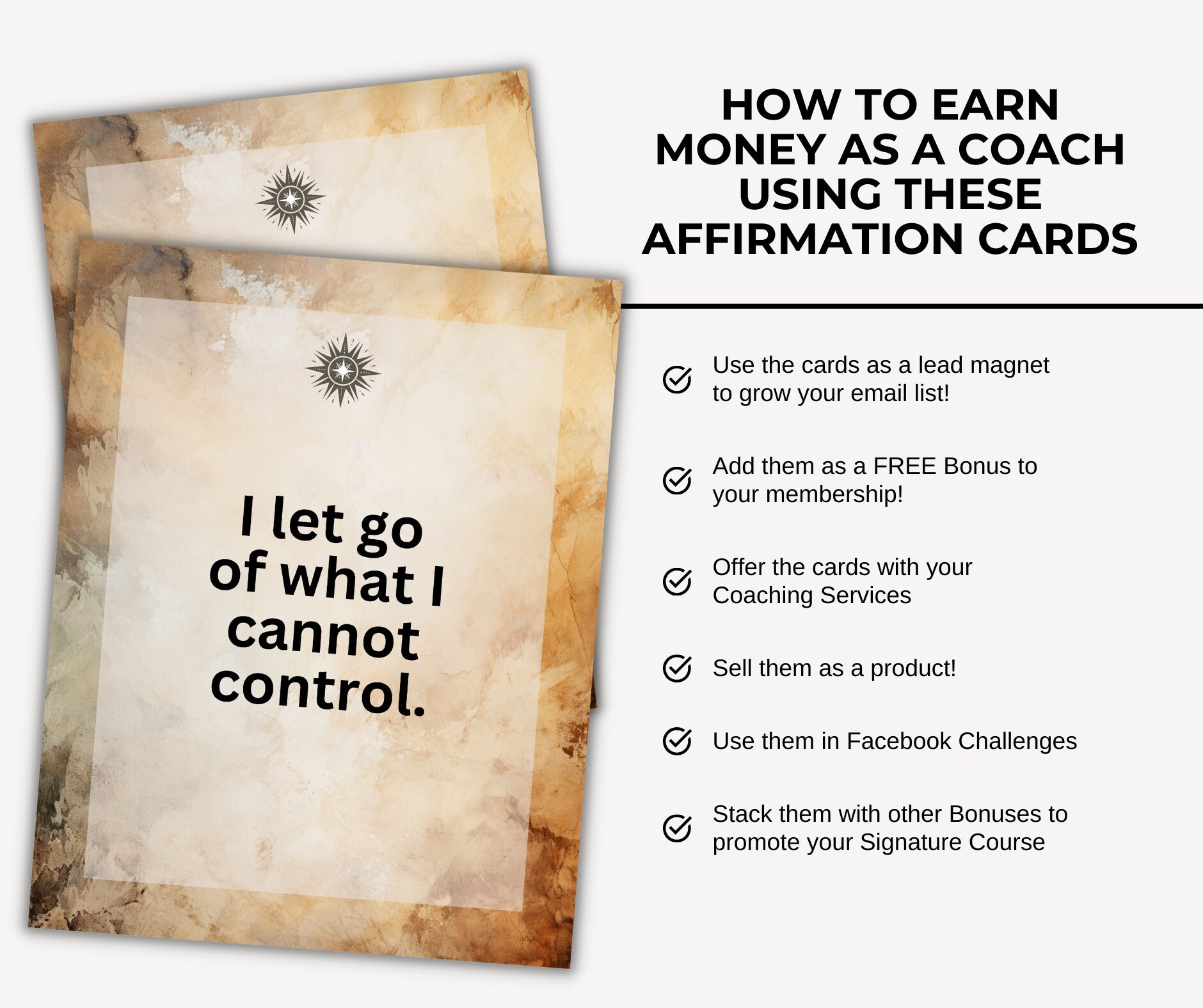 Editable Affirmation Card Deck Canva Template. Peace, Clarity, and ...