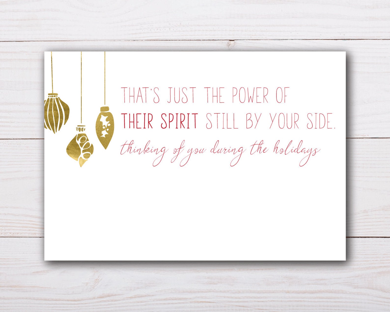 Holiday Sympathy / Supportive Holiday Bereavement Card Etsy