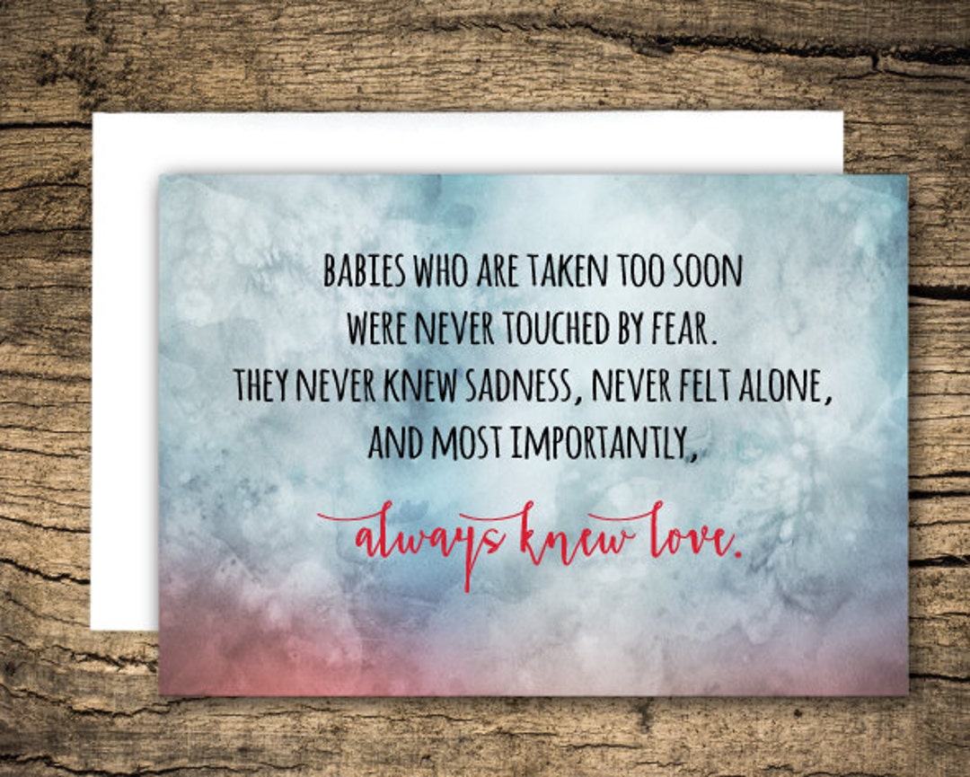 Loss of Baby / Miscarriage Sympathy Card Condolence Card Etsy UK