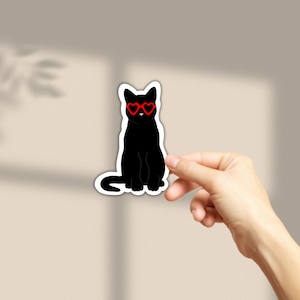 Black Cat Sticker Vinyl Waterproof Sticker Cat Mom Sticker Cute