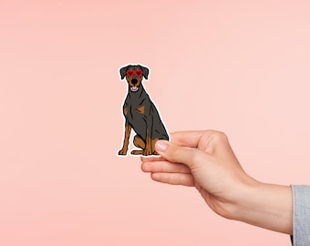 Doberman Sticker, Glossy Vinyl Dog Decal