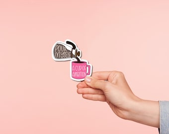 Coffee and Music Vinyl Sticker - Laptop, Water Bottle Decal