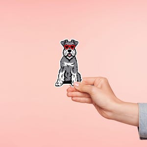 Schnauzer Sticker | Floppy Ear Schnauzer Dog Sticker Glossy Sticker Waterproof Sticker Vinyl Sticker | Water Bottle Sticker | laptop sticker