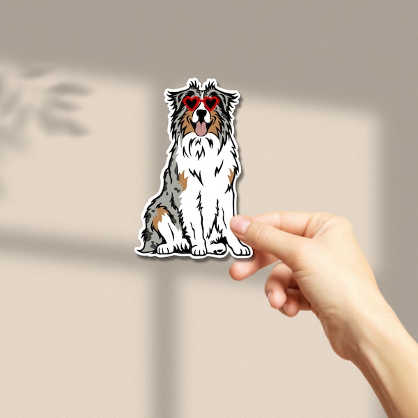 Australian Shepherd Sticker | Dog | Sticker | Glossy Sticker | Waterproof Sticker | Vinyl Sticker | Water Bottle Sticker | laptop sticker