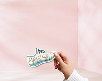 Marathon Runner Shoe Sticker, Waterproof Vinyl Sticker