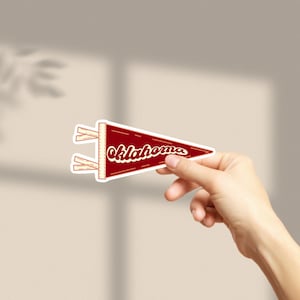 Oklahoma Sticker University of Oklahoma Boomer Sooner Sticker Glossy Sticker Waterproof Sticker Vinyl Sticker Water Bottle laptop sticker