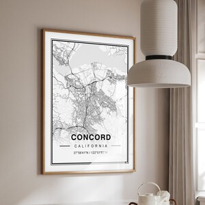 Concord Map Concord Map Print Concord California Map - Etsy