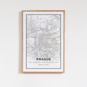 Prag Karte Print Poster Innenwand Kunst Reise Urlaub Geschenk