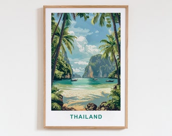 Thailand Coastal Landscape View Printable Poster - Travel Inspired Wall Art