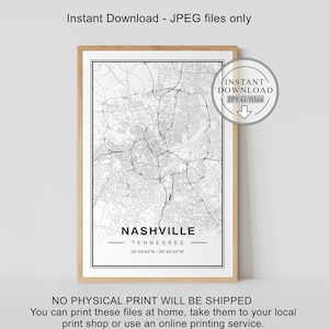 Nashville Map, Nashville Map Print, Nashville Print, Nashville Map Poster, Nashville TN Map, Nashville Tennessee Map