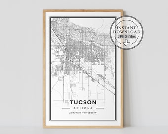 Tucson Map, Tucson Map Print, Tucson Print, Tucson Map Poster, Tucson AZ Map, Tucson Arizona Map