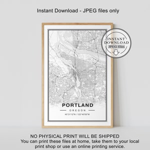 Portland Map, Portland Map Print, Portland Print, Portland Map Poster, Portland OR Map, Portland Oregon Map