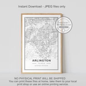 Arlington Map, Arlington Map Print, Arlington Print, Arlington Map Poster, Arlington TX Map, Arlington Texas Map