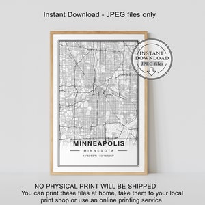 Minneapolis Map, Minneapolis Map Print, Minneapolis Print, Minneapolis Map Poster, Minneapolis Minnesota Map