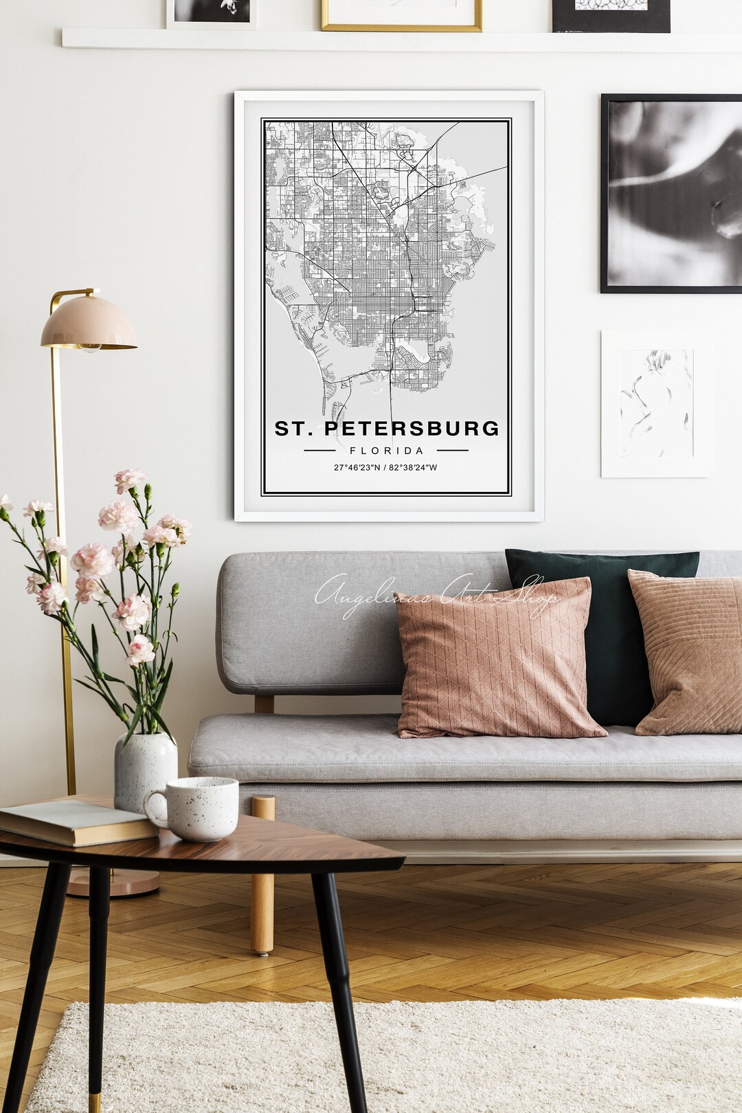 St. Petersburg Florida Map - Etsy