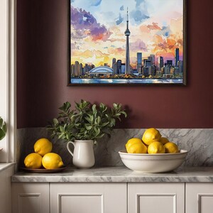 Toronto Skyline Watercolor Painting - Canada Travel Art Poster - Toronto Wall Art Print - Canada Home Decor - Toronto Artwork Gift image 12