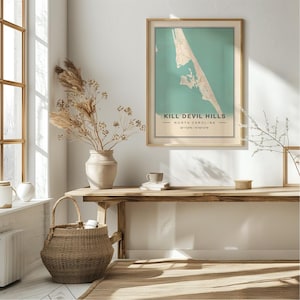 Vintage Kille Devil Hills Karte Kunstdruck Poster - Kill Devil Hills Reisegeschenk Andenken, Kill Devil Hills gedruckte Wandkunst Dekor