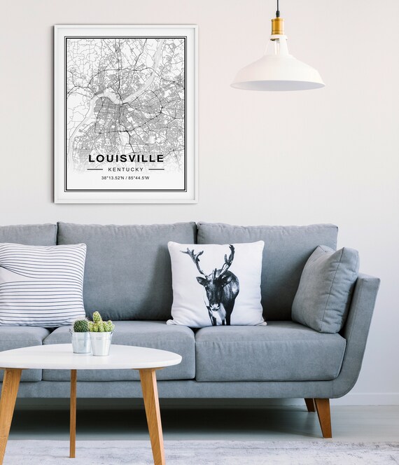 Louisville Kentucky Map Etsy