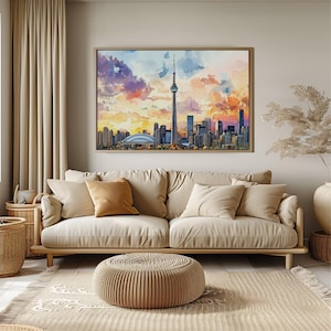 Toronto Skyline Watercolor Painting - Canada Travel Art Poster - Toronto Wall Art Print - Canada Home Decor - Toronto Artwork Gift image 11