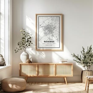 Ravenna Italia Mappa Stampa Artistica Poster - Italia Viaggio Regalo Ricordo, Ravenna stampata Decorazione Murale