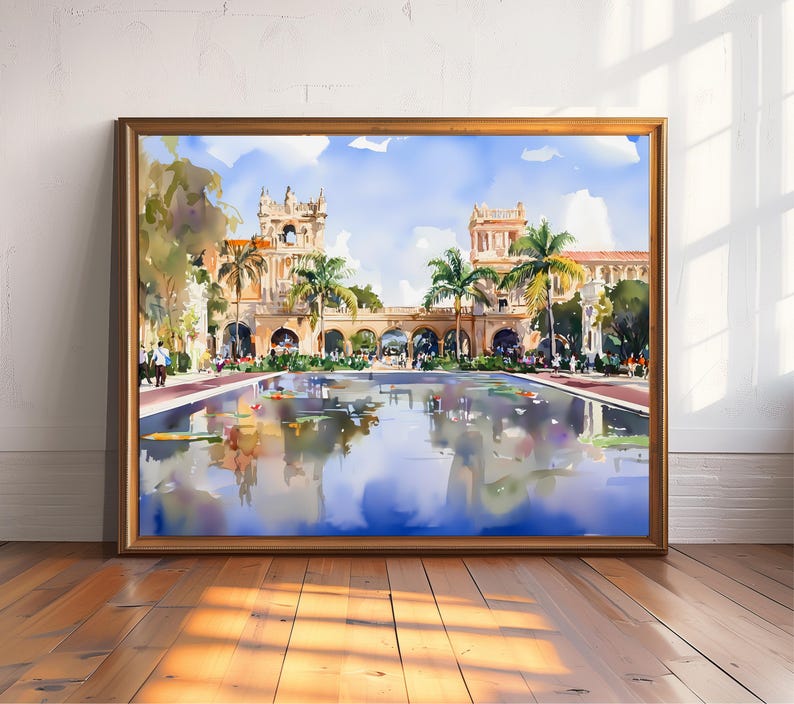 Balboa Park Watercolor Art Print, San Diego Wall Decor, Botanical Garden Poster, Palace of Fine Arts Painting, California Gift Idea image 8