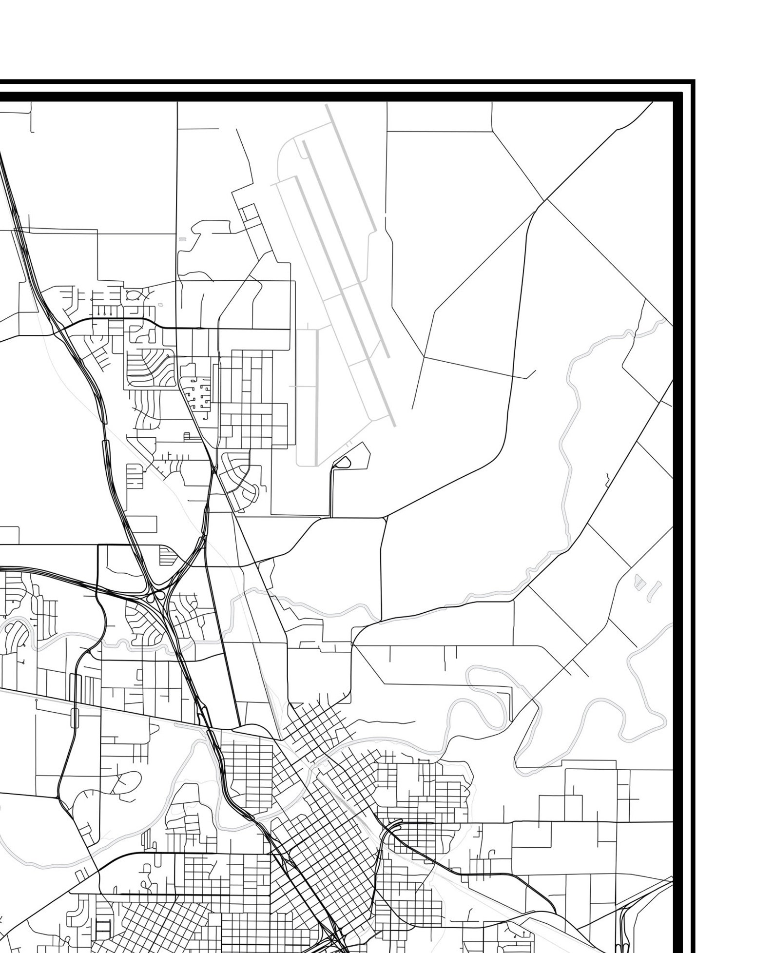 Wichita Falls Texas Map Etsy