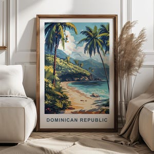 Dominikanische Republik Reise Küstenlandschaft Blick druckbare Wand Kunst Poster - Karibik Strand Haus Wand Kunst Dekor