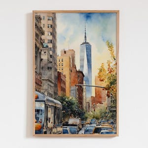 New York One World Trade Center Art Print - NYC Travel Poster - New York Wall Art Decor - Unique New York City Gift
