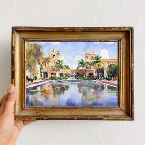 Balboa Park Aquarell Art Print, San Diego Wanddekoration, Botanischer Garten Poster, Palace of Fine Arts Malerei, Kalifornien Geschenkidee
