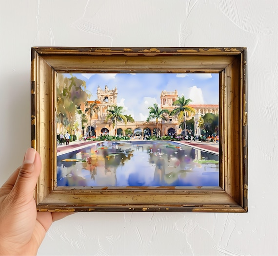 Balboa Park Watercolor Art Print, San Diego Wall Decor, Botanical Garden Poster, Palace of Fine Arts Painting, California Gift Idea