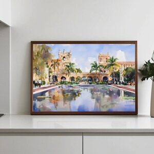 Balboa Park Watercolor Art Print, San Diego Wall Decor, Botanical Garden Poster, Palace of Fine Arts Painting, California Gift Idea image 9