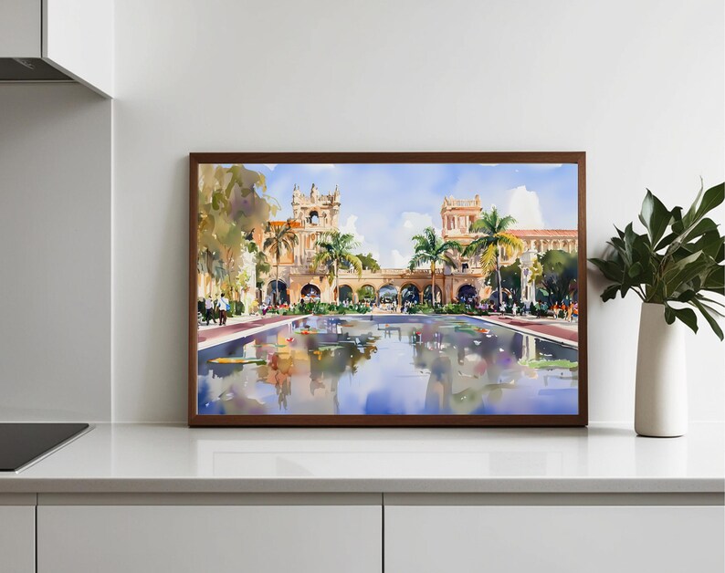 Balboa Park Watercolor Art Print, San Diego Wall Decor, Botanical Garden Poster, Palace of Fine Arts Painting, California Gift Idea image 9