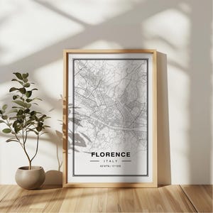 Florence Italy Map Art Print Poster - Italy Travel Gift Keepsake, Florence printed Wall Art Decor