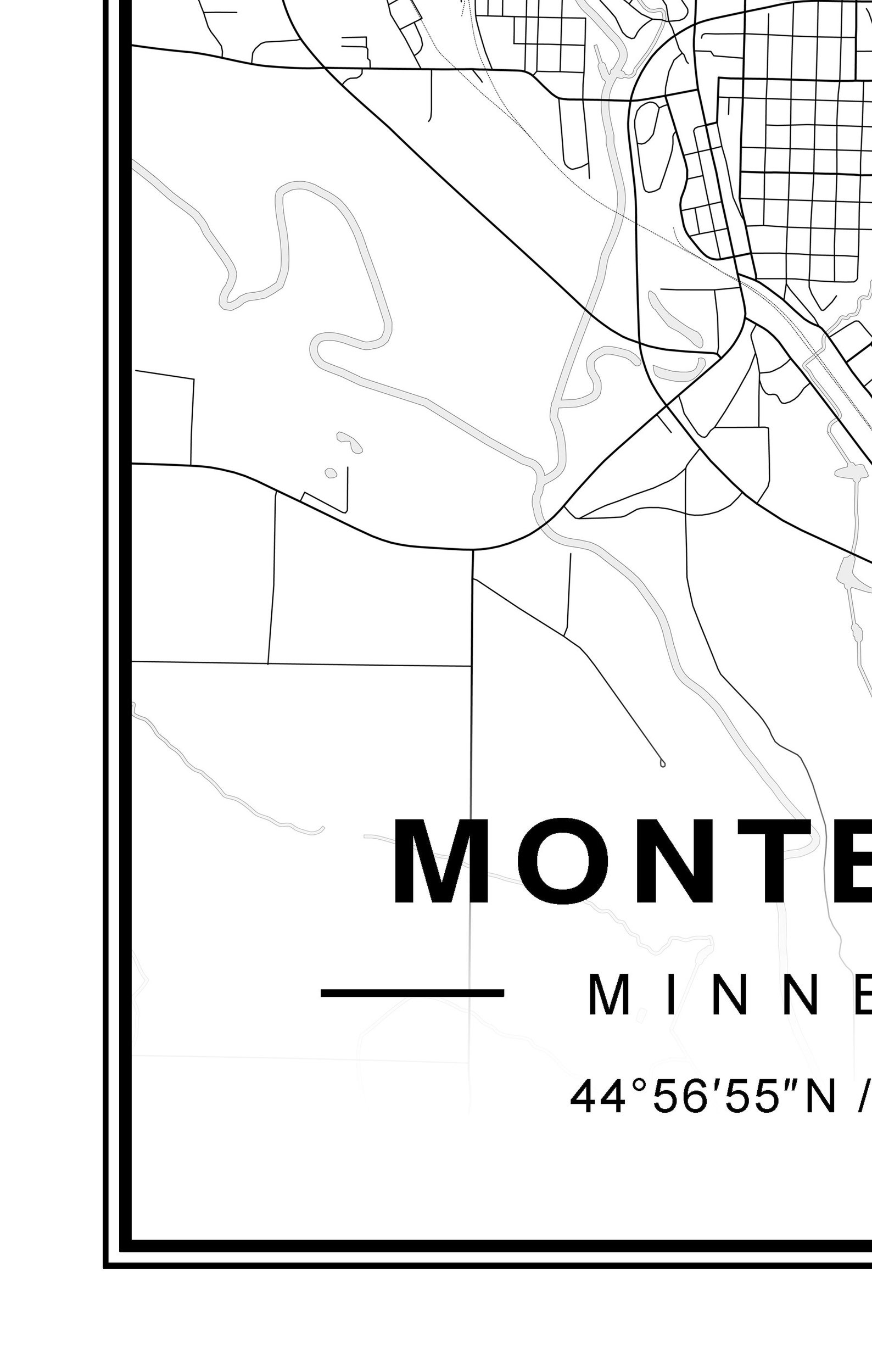 Montevideo Minnesota Map Etsy