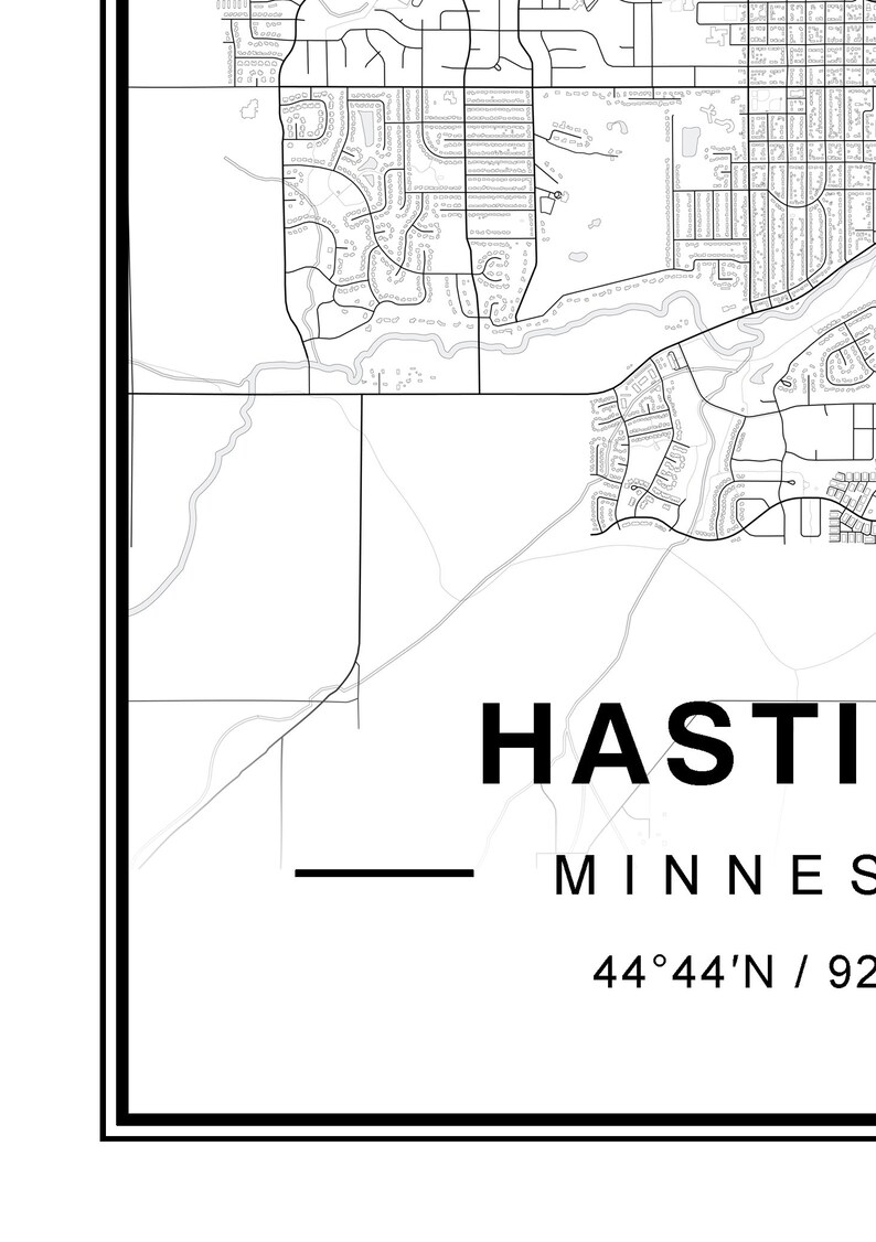 Hastings Minnesota Map Etsy