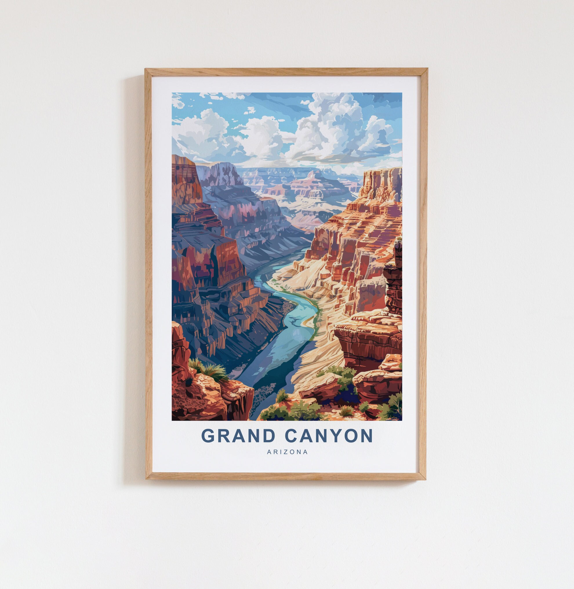 Grand Canyon Travel Poster - National Park View Print, Home and Office Wall Art Decor, Outdoor lovers gift