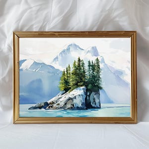 Kenai Fjords Watercolor Print, Alaska National Park Wall Art, Serene Landscape Painting, Outdoor Nature Gift, Adventure Decor