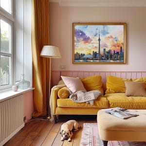 Toronto Skyline Watercolor Painting - Canada Travel Art Poster - Toronto Wall Art Print - Canada Home Decor - Toronto Artwork Gift image 7